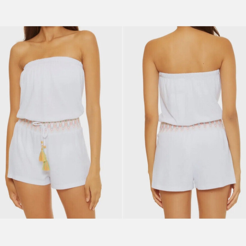New SOLUNA Sunset Strapless Cover-Up Romper